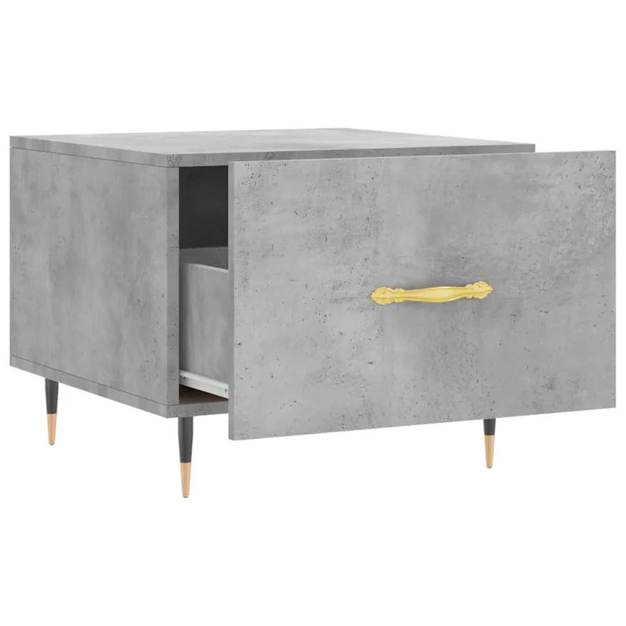 Table basse gris béton 50x50x40 cm bois d'ingénierie - 6