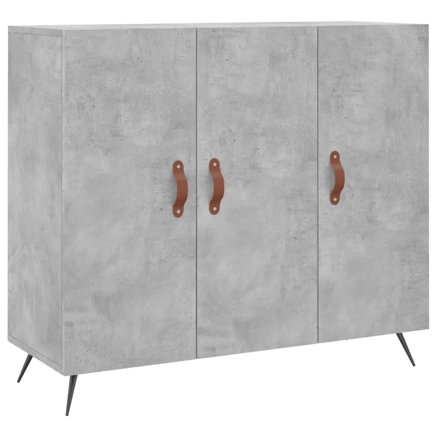 Buffet gris béton 90x34x80 cm bois d'ingénierie - 2