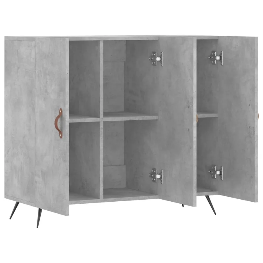 Buffet gris béton 90x34x80 cm bois d'ingénierie - 5