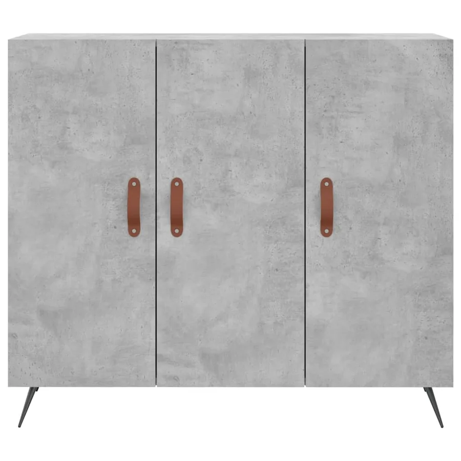 Buffet gris béton 90x34x80 cm bois d'ingénierie - 6