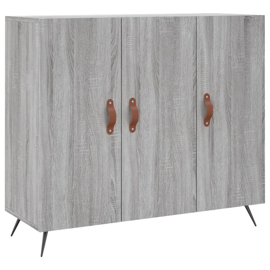 Buffet sonoma gris 90x34x80 cm bois d'ingénierie - 2