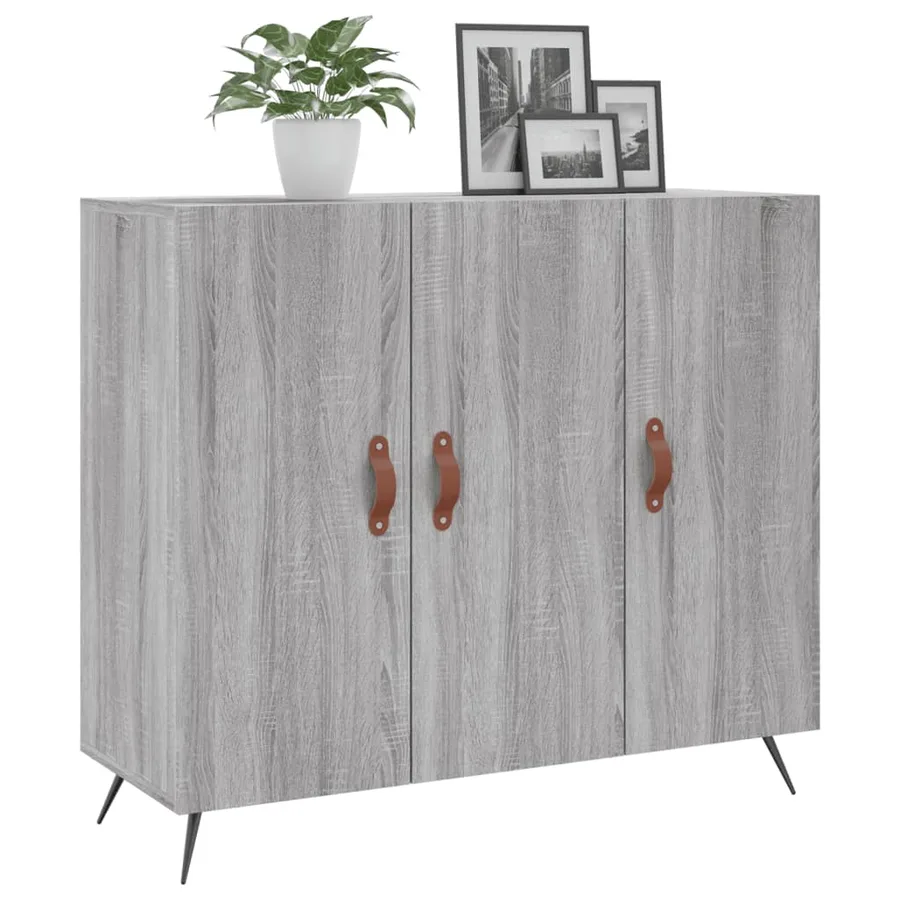 Buffet sonoma gris 90x34x80 cm bois d'ingénierie - 3