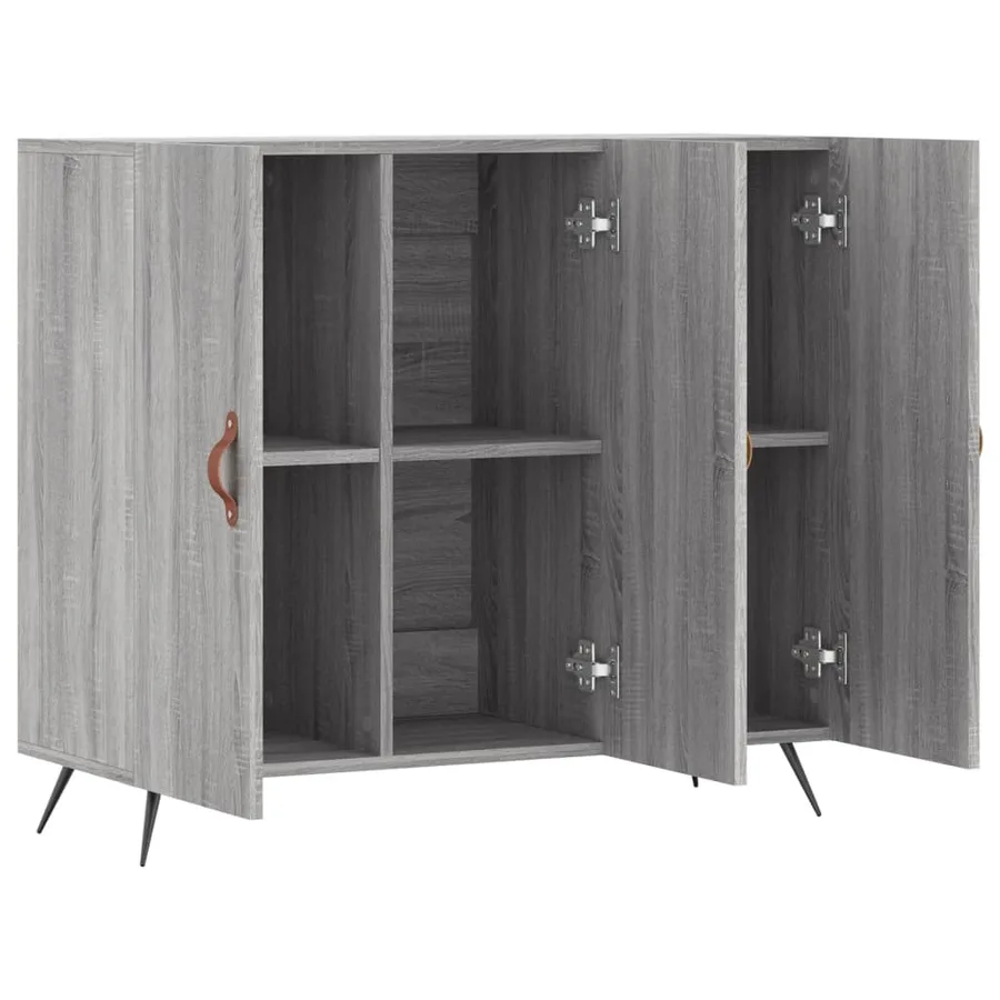 Buffet sonoma gris 90x34x80 cm bois d'ingénierie - 5