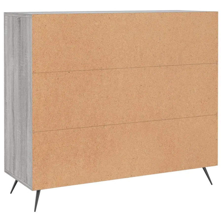 Buffet sonoma gris 90x34x80 cm bois d'ingénierie - 8