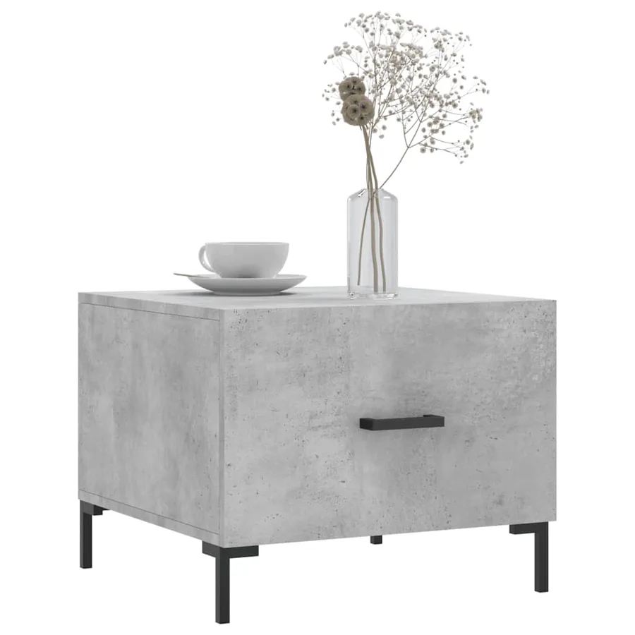 Table basse gris béton 50x50x40 cm bois d'ingénierie - 3