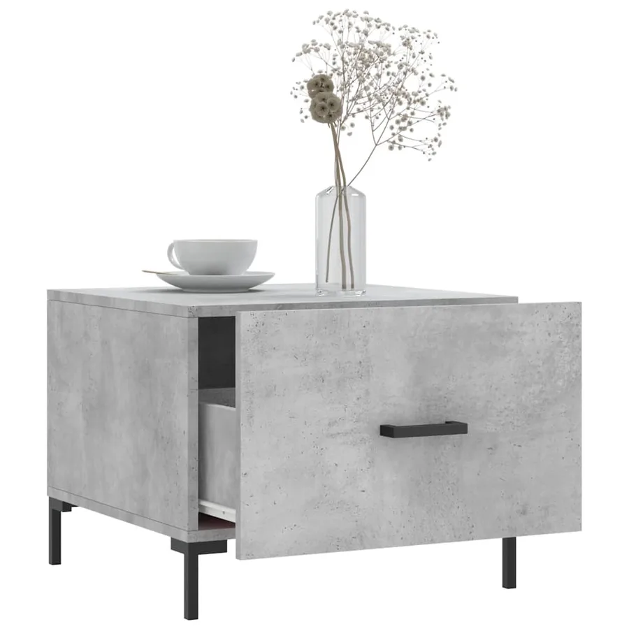 Table basse gris béton 50x50x40 cm bois d'ingénierie - 4