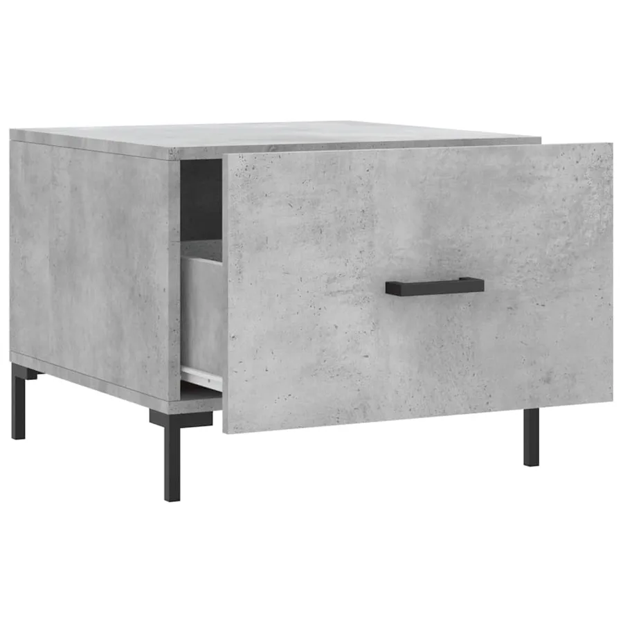 Table basse gris béton 50x50x40 cm bois d'ingénierie - 6