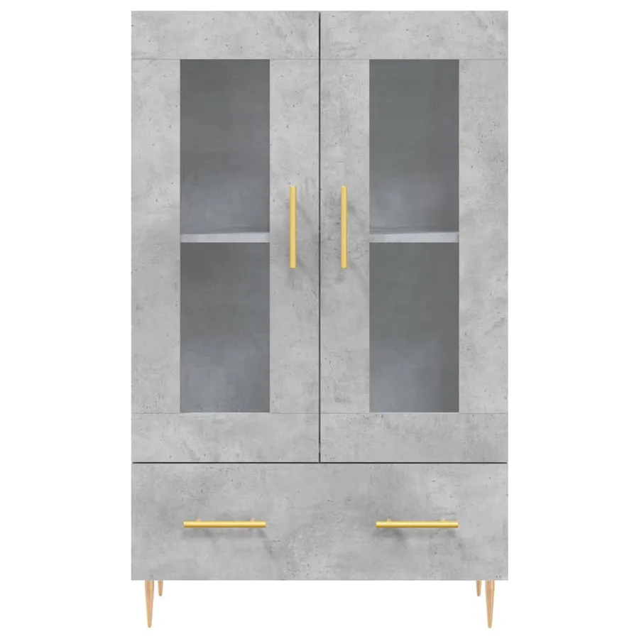 Buffet haut gris béton 69,5x31x115 cm bois d'ingénierie - 6