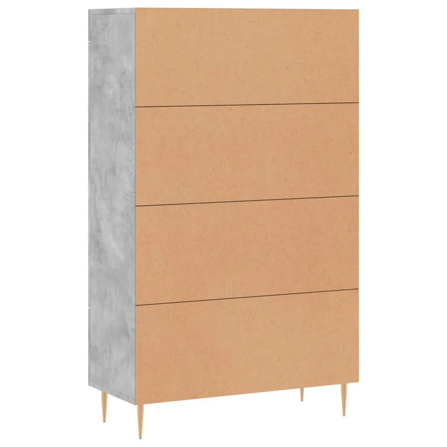 Buffet haut gris béton 69,5x31x115 cm bois d'ingénierie - 8