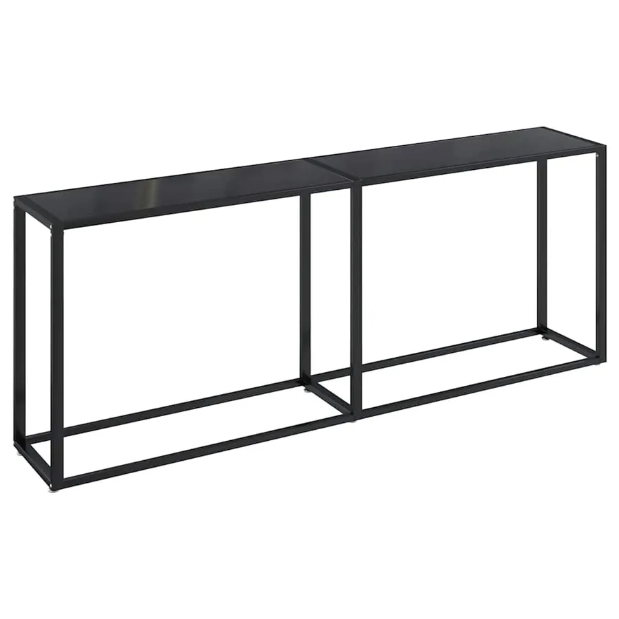 Table console Noir 200x35x75,5 cm Verre trempé - 2
