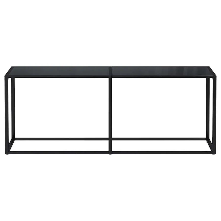 Table console Noir 200x35x75,5 cm Verre trempé - 3