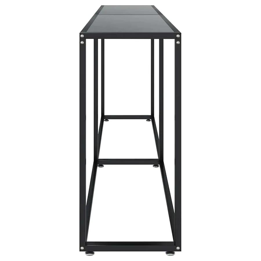 Table console Noir 200x35x75,5 cm Verre trempé - 4