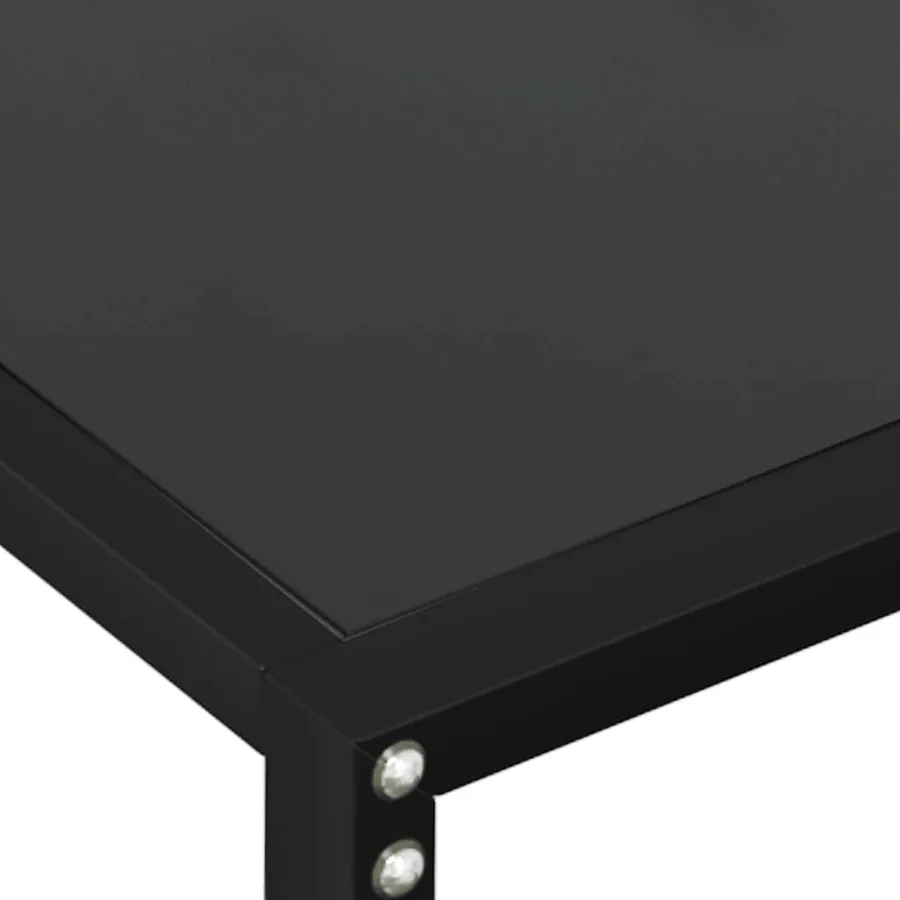 Table console Noir 200x35x75,5 cm Verre trempé - 5