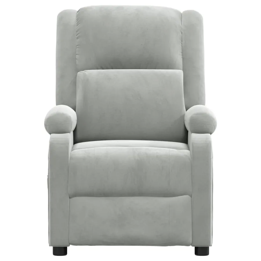 Fauteuil inclinable électrique gris clair velours - 4
