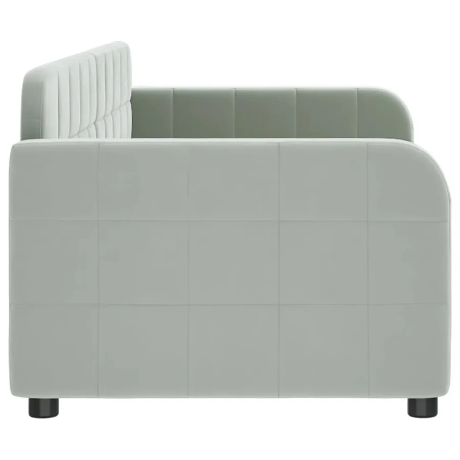 Lit de repos sans matelas gris clair 80x200 cm velours - 4
