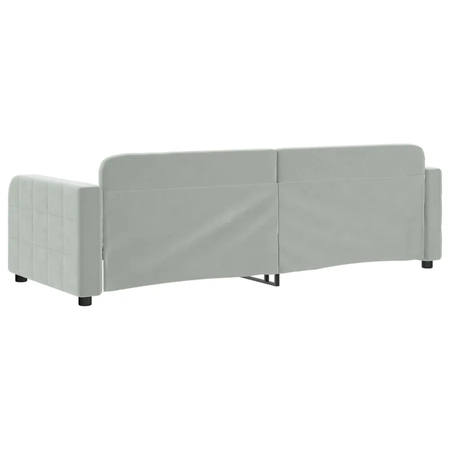 Lit de repos sans matelas gris clair 80x200 cm velours - 5
