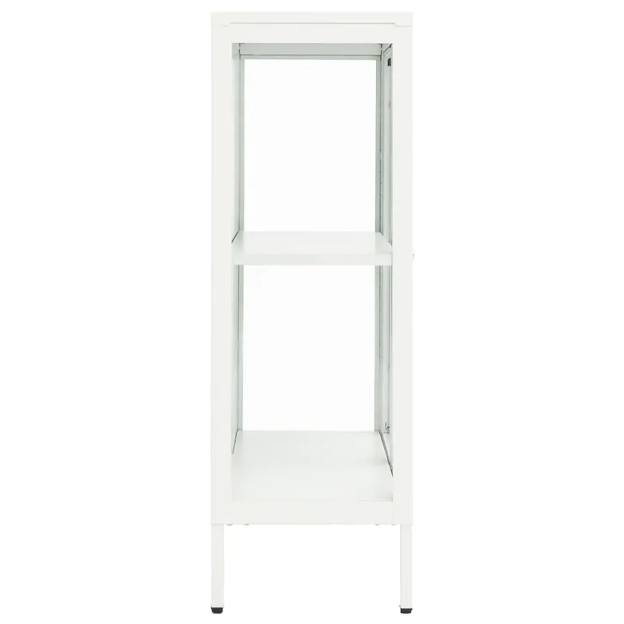 Buffet Blanc 75x35x105 cm Acier et verre - 4