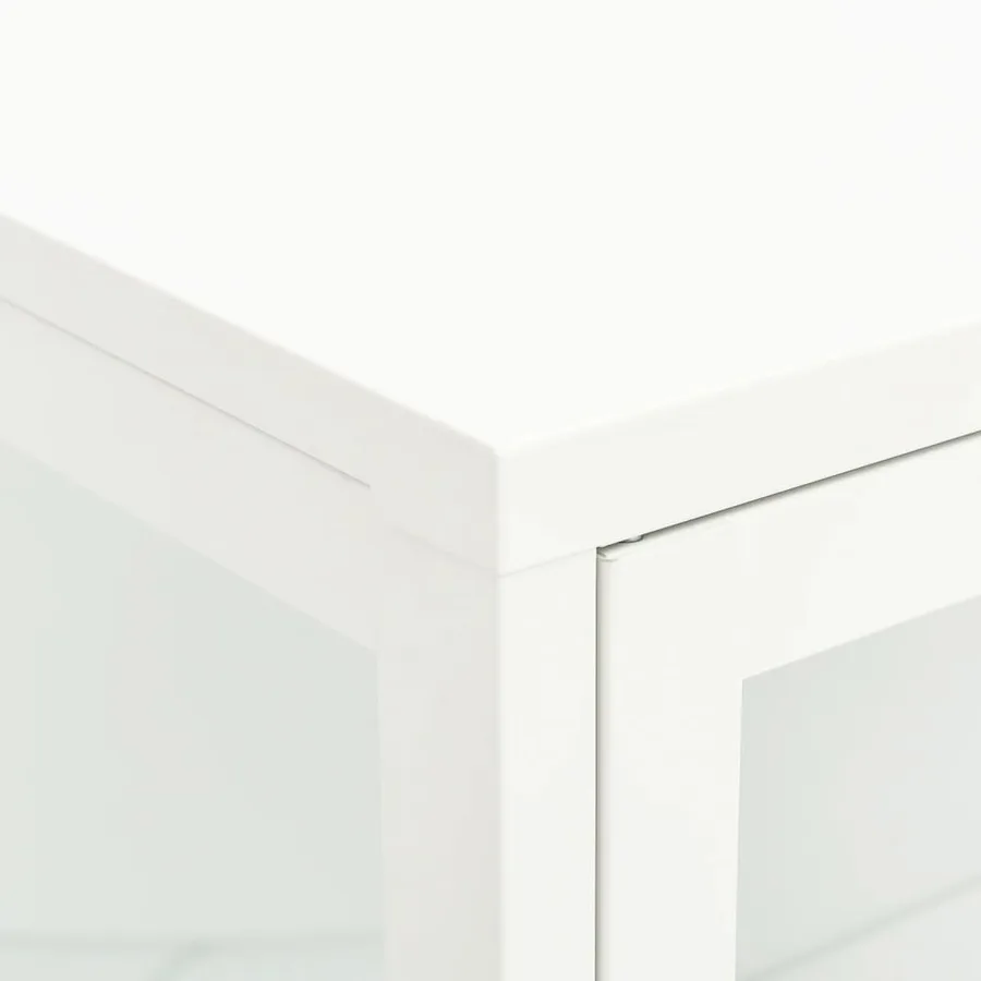 Buffet Blanc 75x35x105 cm Acier et verre - 8