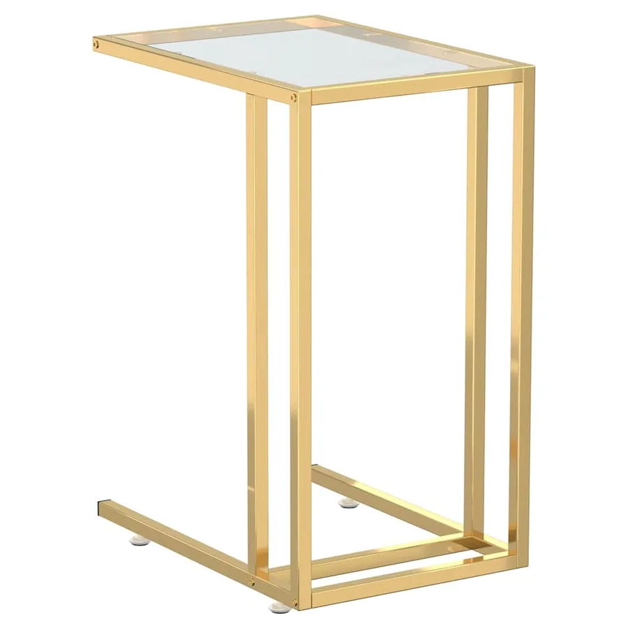 Table d'appoint ordinateur Transparent 50x35x65 cm Verre trempé - 2
