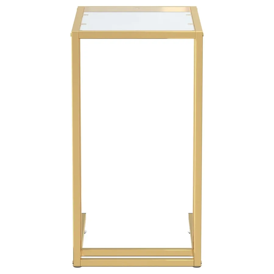 Table d'appoint ordinateur Transparent 50x35x65 cm Verre trempé - 3