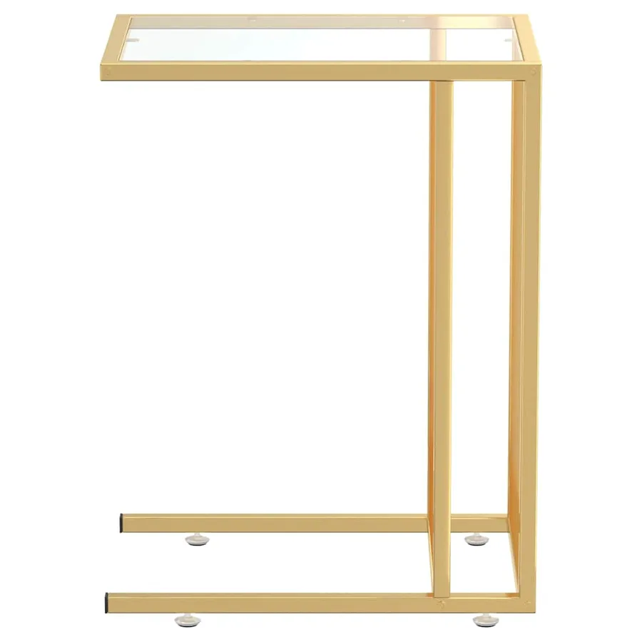Table d'appoint ordinateur Transparent 50x35x65 cm Verre trempé - 4
