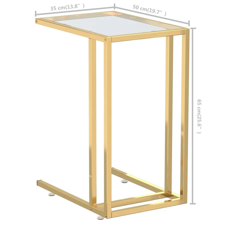 Table d'appoint ordinateur Transparent 50x35x65 cm Verre trempé - 7
