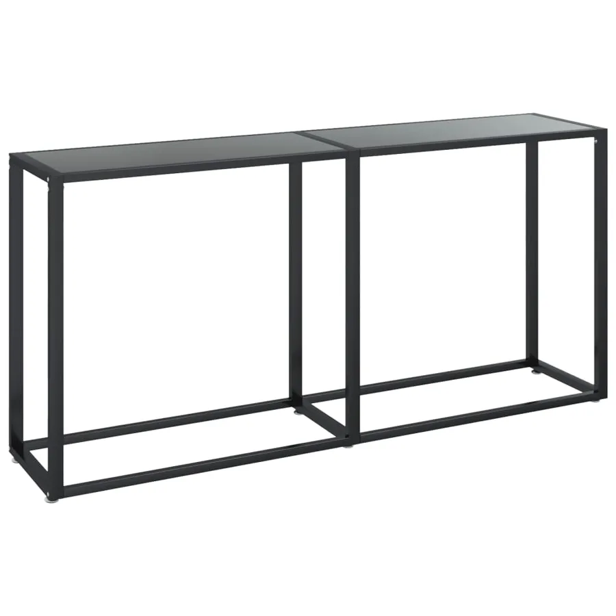 Table console Noir 160x35x75,5 cm Verre trempé - 2