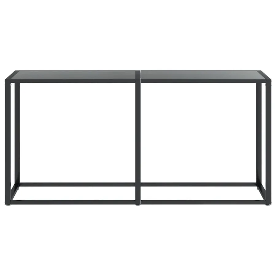 Table console Noir 160x35x75,5 cm Verre trempé - 3