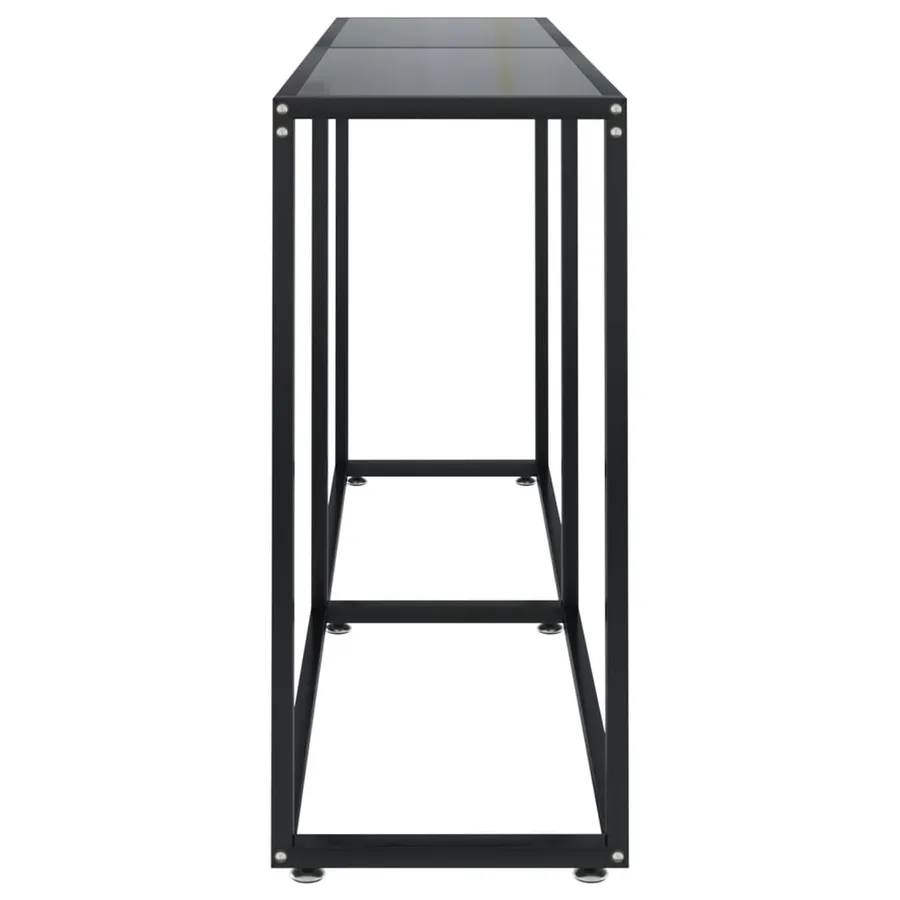 Table console Noir 160x35x75,5 cm Verre trempé - 4