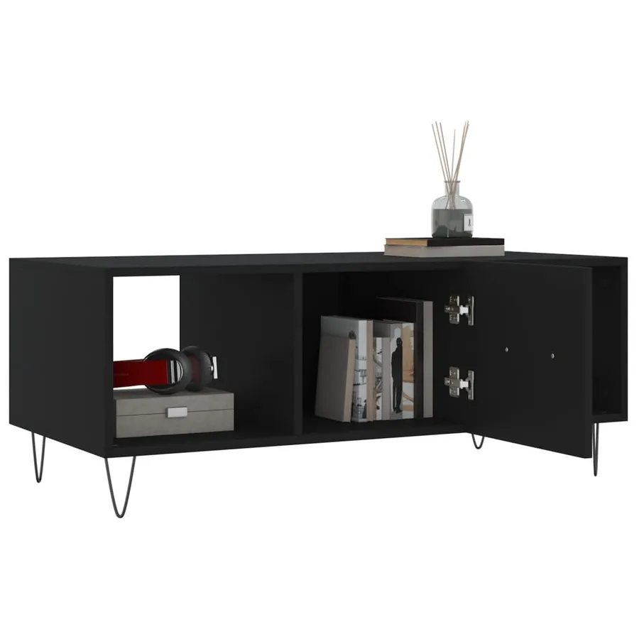 Table basse noir 102x50x40 cm bois d'ingénierie - 4