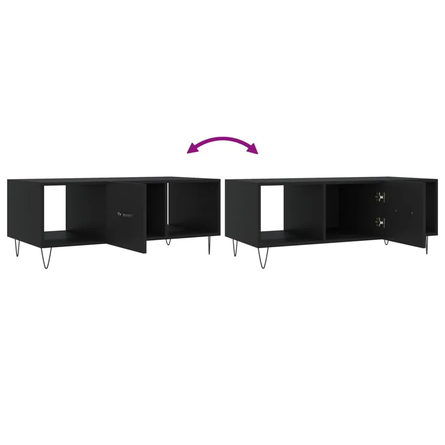 Table basse noir 102x50x40 cm bois d'ingénierie - 9