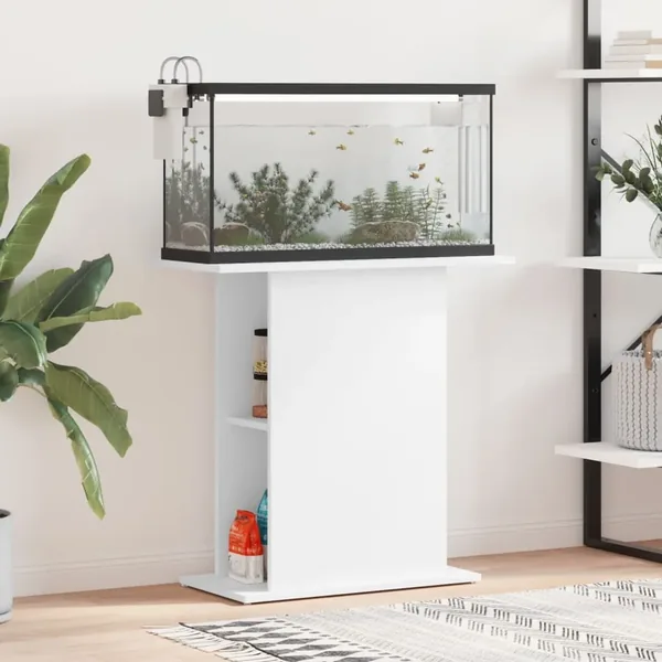 Support d'aquarium Blanc 75x36x72,5 cm Bois d'ingénierie