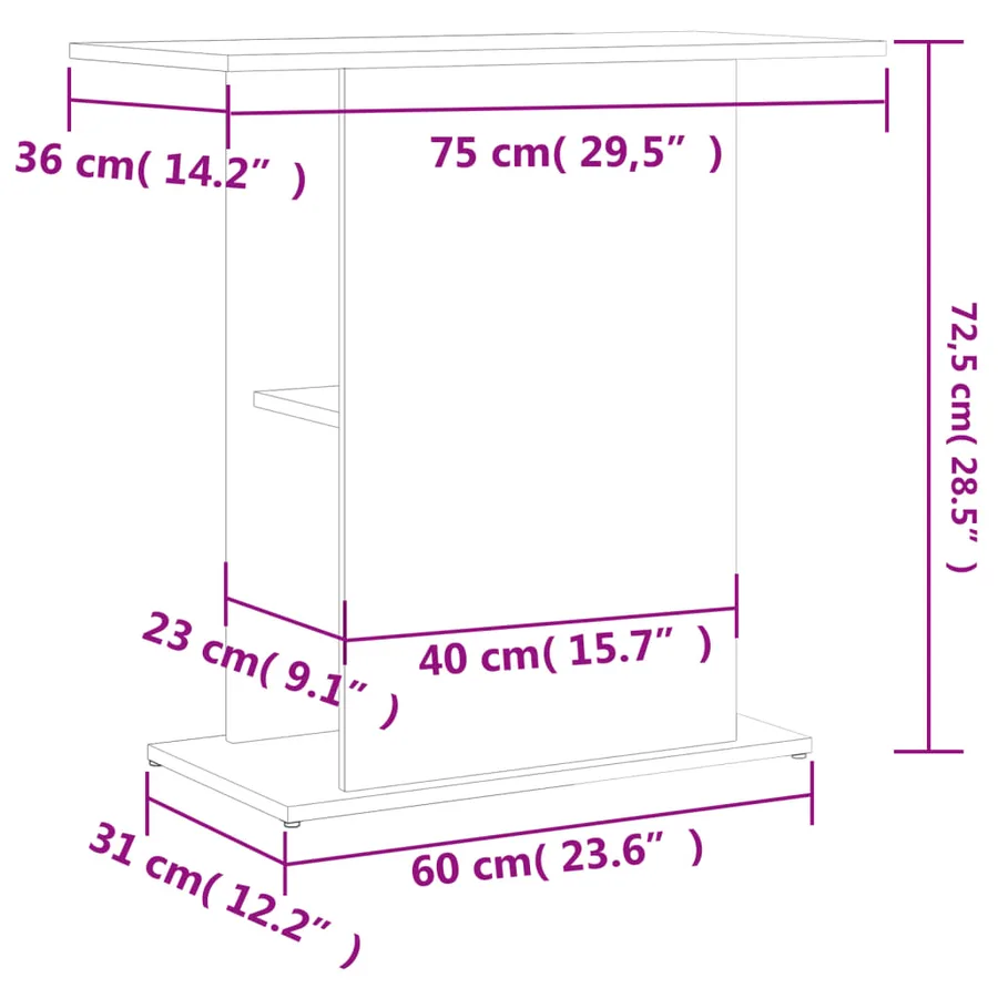 Support d'aquarium Blanc 75x36x72,5 cm Bois d'ingénierie - 8