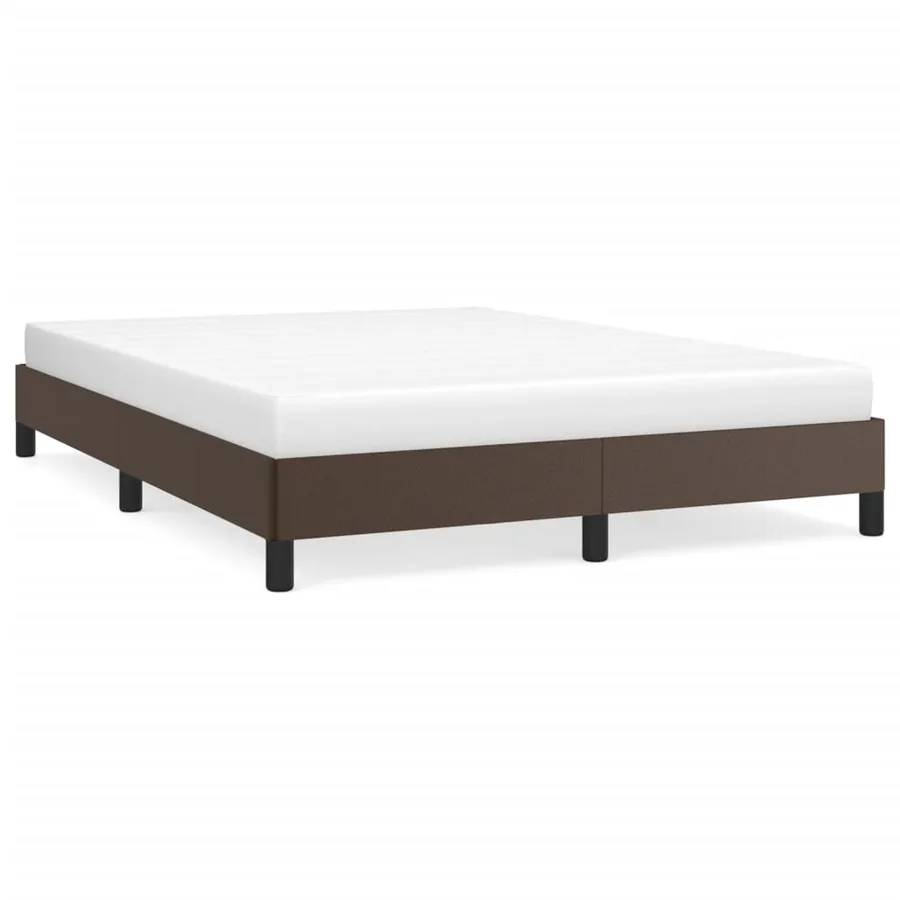 Cadre de lit sans matelas marron 140x200 cm similicuir - 2
