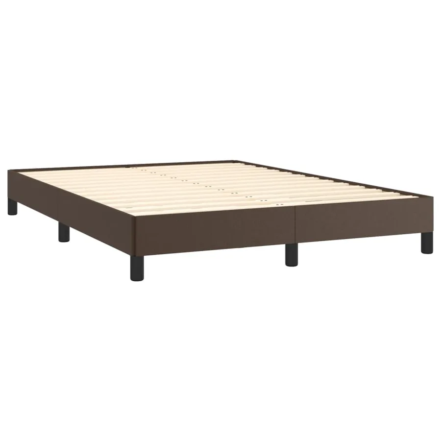 Cadre de lit sans matelas marron 140x200 cm similicuir - 4