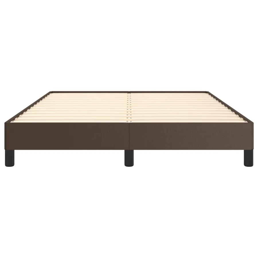 Cadre de lit sans matelas marron 140x200 cm similicuir - 5