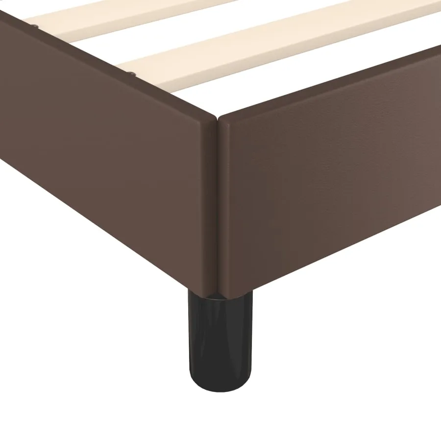 Cadre de lit sans matelas marron 140x200 cm similicuir - 7