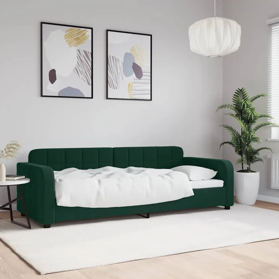 Lit de repos sans matelas vert foncé 80x200 cm velours