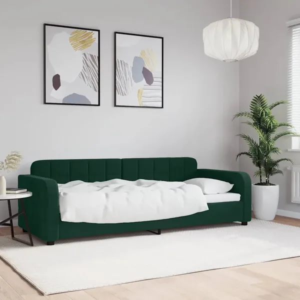 Lit de repos sans matelas vert foncé 80x200 cm velours