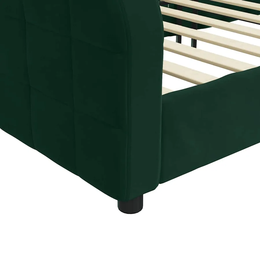 Lit de repos sans matelas vert foncé 80x200 cm velours - 6