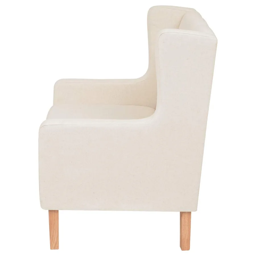 Ensemble de canapés 3 pcs tissu blanc crème - 10
