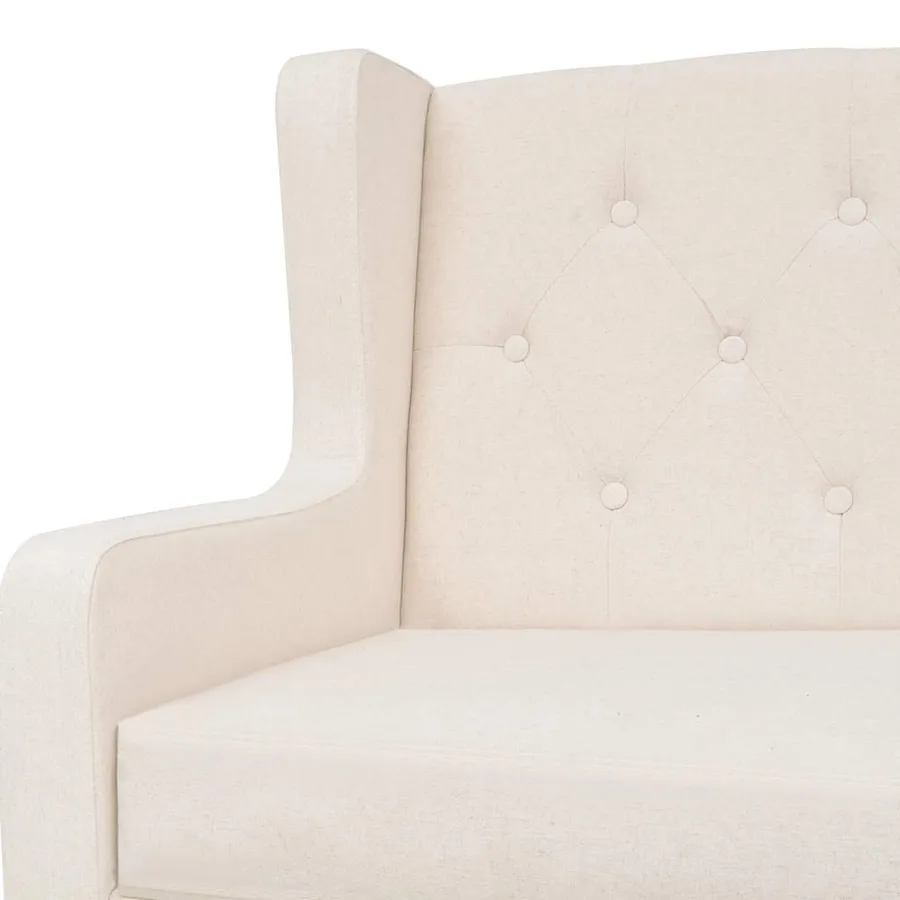 Ensemble de canapés 3 pcs tissu blanc crème - 11