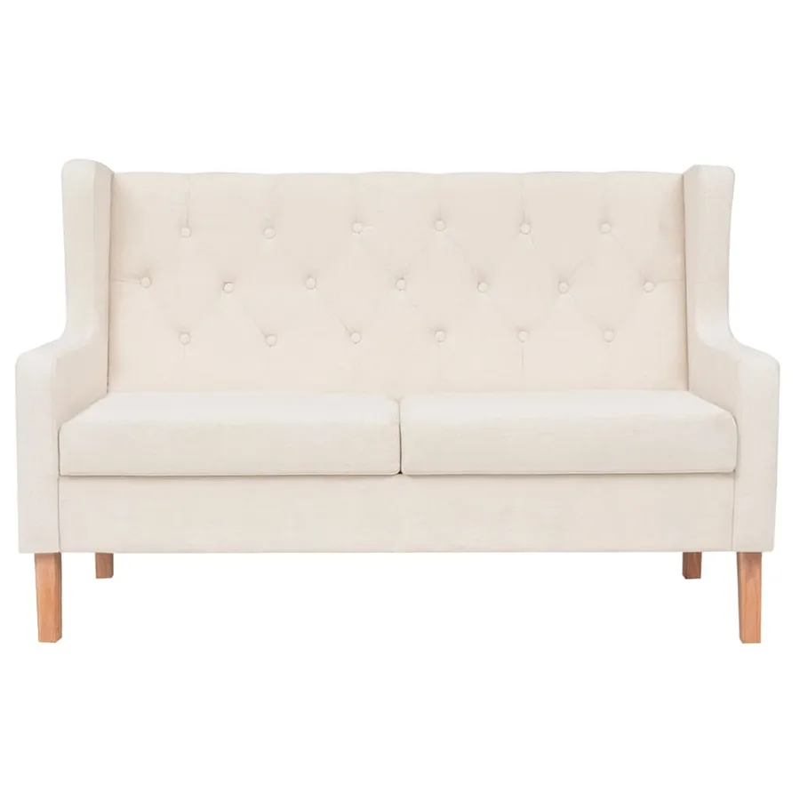 Ensemble de canapés 3 pcs tissu blanc crème - 3
