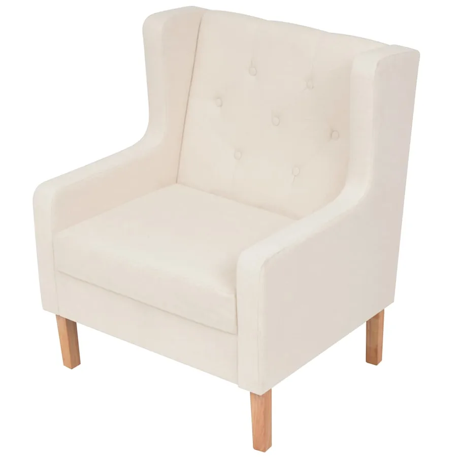 Ensemble de canapés 3 pcs tissu blanc crème - 9