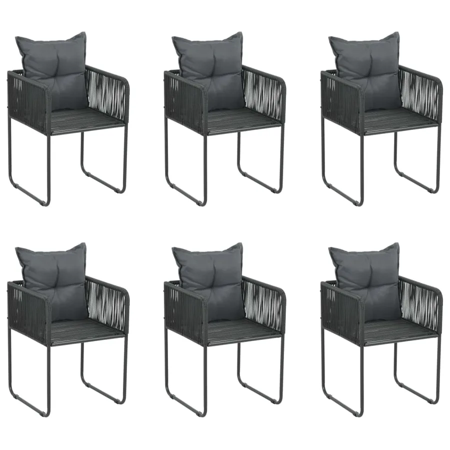 Ensemble à manger de jardin 7 pcs Noir - 4