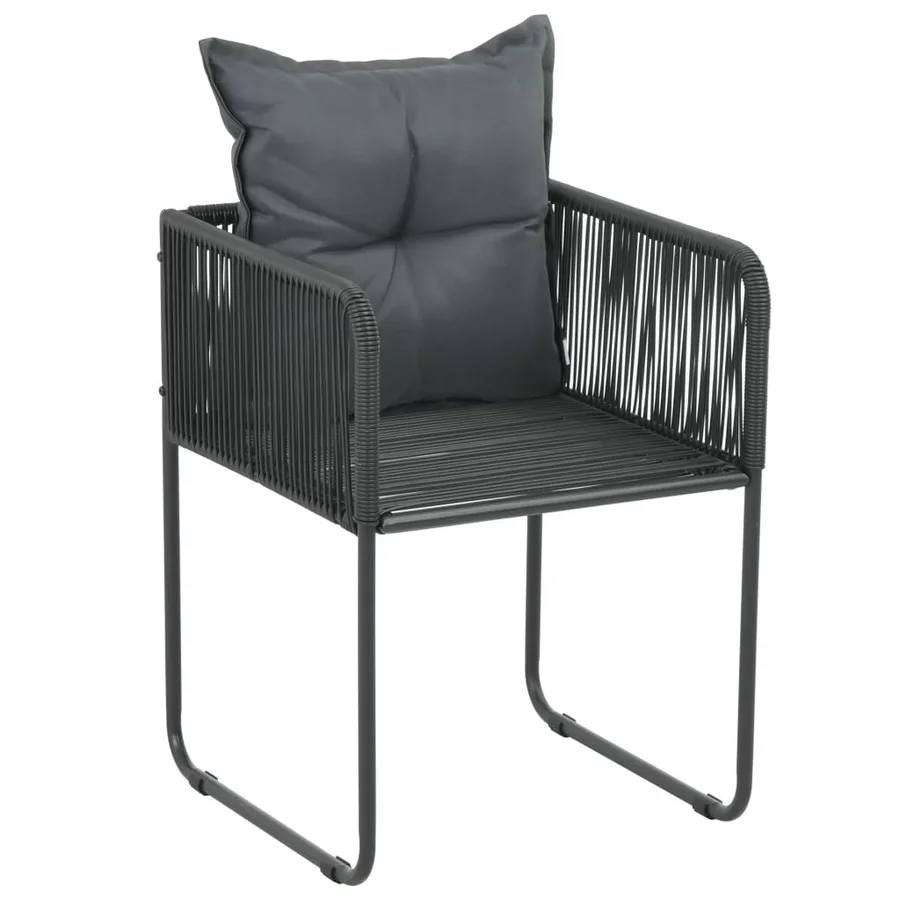 Ensemble à manger de jardin 7 pcs Noir - 5