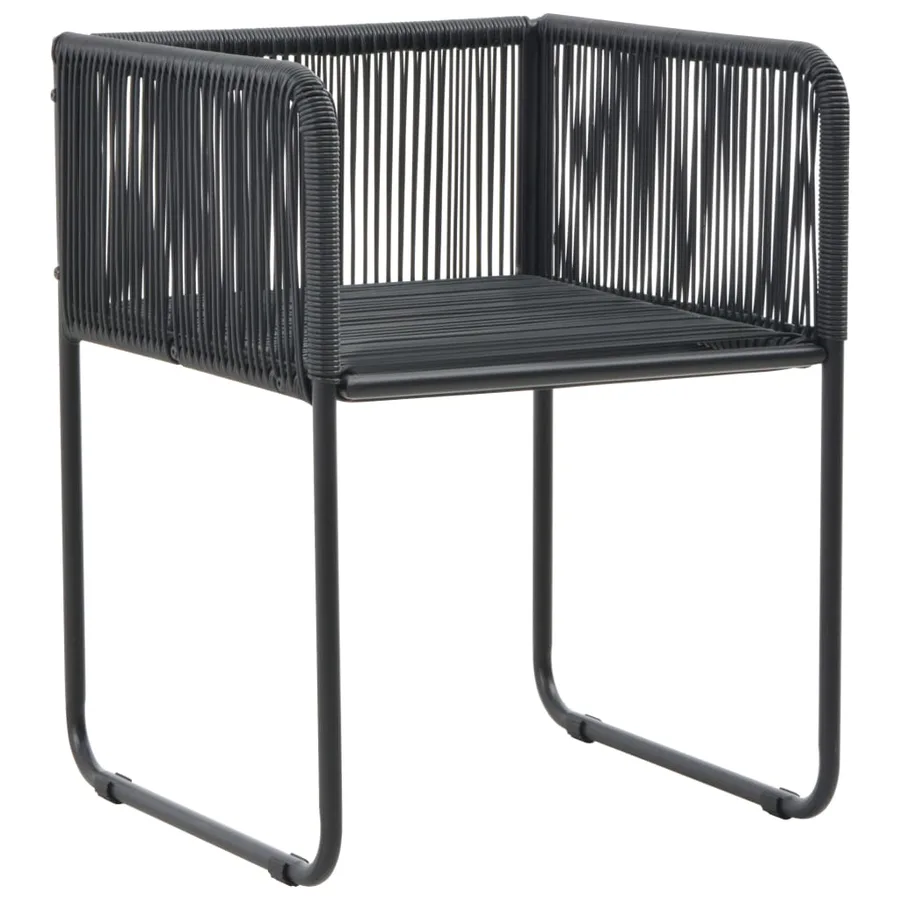Ensemble à manger de jardin 7 pcs Noir - 6