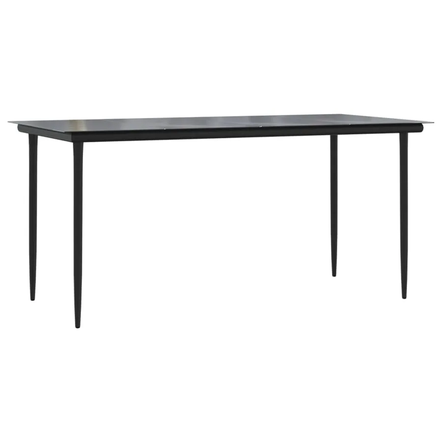 Ensemble à manger de jardin 7 pcs Noir - 8