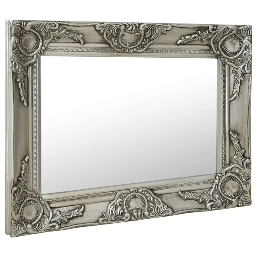 Miroir mural style baroque 50x40 cm Argenté - 2