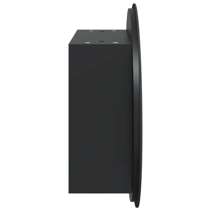 Armoire de salle de bain miroir rond et LED Noir 47x47x17,5 cm - 7